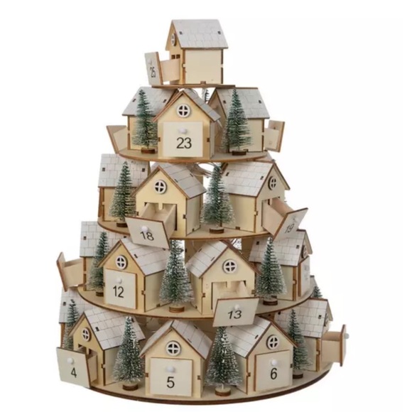 Hobby Lobby advent calendar house village rotating light up DIY wood - Picture 5 of 9